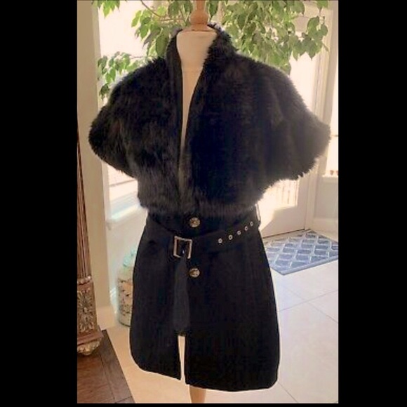 Guess faux Fur Coat/vest Sleeveless Black. Size 4. - Picture 2 of 13